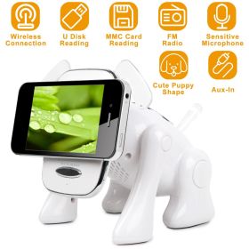 Puppy Dog Wireless Speaker Portable Mini Music Player Stereo Cute Animal Speaker W/ Built-In Mic FM Radio Stereo Bass MMC Card Slot USB Port For