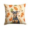 Manchester Terrier Heirloom Fall Throw Pillow Decorative Indoor Outdoor Accent Cushion for Couch, Bed or Patio, 14Hx14W