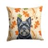 Black Skye Terrier Heirloom Fall Throw Pillow Decorative Indoor Outdoor Accent Cushion for Couch, Bed or Patio, 14Hx14W