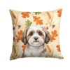 Parti-color Havanese Heirloom Fall Throw Pillow Decorative Indoor Outdoor Accent Cushion for Couch, Bed or Patio, 14Hx14W