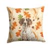 German Shorthaired Pointer Heirloom Fall Throw Pillow Decorative Indoor Outdoor Accent Cushion for Couch, Bed or Patio, 14Hx14W