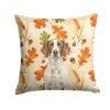 Liver and White Pointer Heirloom Fall Throw Pillow Decorative Indoor Outdoor Accent Cushion for Couch, Bed or Patio, 14Hx14W