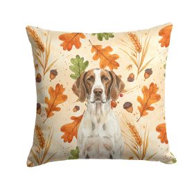 Liver and White Pointer Heirloom Fall Throw Pillow Decorative Indoor Outdoor Accent Cushion for Couch, Bed or Patio, 14Hx14W