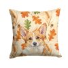 Corgi Heirloom Fall Throw Pillow Decorative Indoor Outdoor Accent Cushion for Couch, Bed or Patio, 14Hx14W