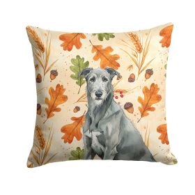 Gray Irish Wolfhound Heirloom Fall Throw Pillow Decorative Indoor Outdoor Accent Cushion for Couch, Bed or Patio, 14Hx14W
