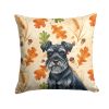 Black Miniature Schnauzer Heirloom Fall Throw Pillow Decorative Indoor Outdoor Accent Cushion for Couch, Bed or Patio, 14Hx14W