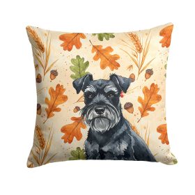 Black Miniature Schnauzer Heirloom Fall Throw Pillow Decorative Indoor Outdoor Accent Cushion for Couch, Bed or Patio, 14Hx14W