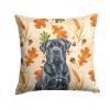 Black Neapolitan Mastiff Heirloom Fall Throw Pillow Decorative Indoor Outdoor Accent Cushion for Couch, Bed or Patio, 14Hx14W