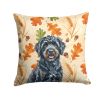 Black Portuguese Water Dog Heirloom Fall Throw Pillow Decorative Indoor Outdoor Accent Cushion for Couch, Bed or Patio, 14Hx14W