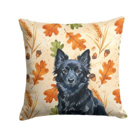 Schipperke Heirloom Fall Throw Pillow Decorative Indoor Outdoor Accent Cushion for Couch, Bed or Patio, 14Hx14W