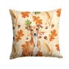 Red Italian Greyhound Heirloom Fall Throw Pillow Decorative Indoor Outdoor Accent Cushion for Couch, Bed or Patio, 14Hx14W