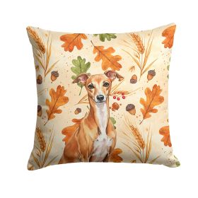 Red Italian Greyhound Heirloom Fall Throw Pillow Decorative Indoor Outdoor Accent Cushion for Couch, Bed or Patio, 14Hx14W