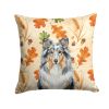 Blue Merle Sheltie Heirloom Fall Throw Pillow Decorative Indoor Outdoor Accent Cushion for Couch, Bed or Patio, 14Hx14W