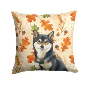 Black and Tan Shiba Inu Heirloom Fall Throw Pillow Decorative Indoor Outdoor Accent Cushion for Couch, Bed or Patio, 14Hx14W