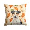 Parson Russell Terrier Heirloom Fall Throw Pillow Decorative Indoor Outdoor Accent Cushion for Couch, Bed or Patio, 14Hx14W