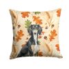 Black and Tan Saluki Heirloom Fall Throw Pillow Decorative Indoor Outdoor Accent Cushion for Couch, Bed or Patio, 14Hx14W