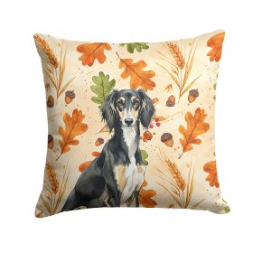 Black and Tan Saluki Heirloom Fall Throw Pillow Decorative Indoor Outdoor Accent Cushion for Couch, Bed or Patio, 14Hx14W