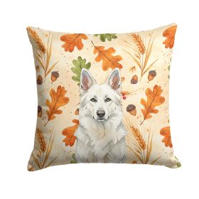 White German Shepherd Heirloom Fall Throw Pillow Decorative Indoor Outdoor Accent Cushion for Couch, Bed or Patio, 14Hx14W