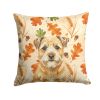 Wheaten Border Terrier Heirloom Fall Throw Pillow Decorative Indoor Outdoor Accent Cushion for Couch, Bed or Patio, 18Hx18W