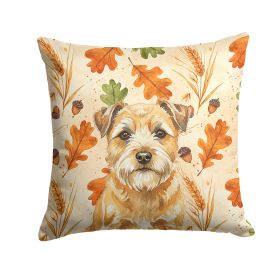 Wheaten Border Terrier Heirloom Fall Throw Pillow Decorative Indoor Outdoor Accent Cushion for Couch, Bed or Patio, 18Hx18W