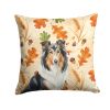Tricolor Collie Heirloom Fall Throw Pillow Decorative Indoor Outdoor Accent Cushion for Couch, Bed or Patio, 18Hx18W