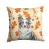 Border Collie Heirloom Fall Throw Pillow Decorative Indoor Outdoor Accent Cushion for Couch, Bed or Patio, 18Hx18W