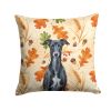 Black Whippet Heirloom Fall Throw Pillow Decorative Indoor Outdoor Accent Cushion for Couch, Bed or Patio, 14Hx14W