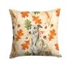 Brindle Whippet Heirloom Fall Throw Pillow Decorative Indoor Outdoor Accent Cushion for Couch, Bed or Patio, 14Hx14W