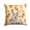 American Hairless Terrier Heirloom Fall Throw Pillow Decorative Indoor Outdoor Accent Cushion for Couch, Bed or Patio, 18Hx18W