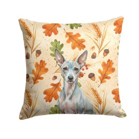American Hairless Terrier Heirloom Fall Throw Pillow Decorative Indoor Outdoor Accent Cushion for Couch, Bed or Patio, 18Hx18W