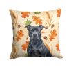 Black American Staffordshire Terrier Heirloom Fall Throw Pillow Decorative Indoor Outdoor Accent Cushion for Couch, Bed or Patio, 18Hx18W