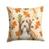 Brown Bearded Collie Heirloom Fall Throw Pillow Decorative Indoor Outdoor Accent Cushion for Couch, Bed or Patio, 18Hx18W
