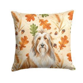 Fawn Bearded Collie Heirloom Fall Throw Pillow Decorative Indoor Outdoor Accent Cushion for Couch, Bed or Patio, 18Hx18W