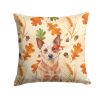 Red Heeler Australian Cattle Dog Heirloom Fall Throw Pillow Decorative Indoor Outdoor Accent Cushion for Couch, Bed or Patio, 18Hx18W
