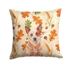 Red Heeler Australian Cattle Dog Heirloom Fall Throw Pillow Decorative Indoor Outdoor Accent Cushion for Couch, Bed or Patio, 18Hx18W