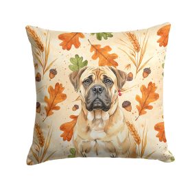 Bullmastiff Heirloom Fall Throw Pillow Decorative Indoor Outdoor Accent Cushion for Couch, Bed or Patio, 18Hx18W