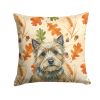 Cairn Terrier Heirloom Fall Throw Pillow Decorative Indoor Outdoor Accent Cushion for Couch, Bed or Patio, 18Hx18W