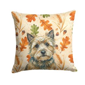 Cairn Terrier Heirloom Fall Throw Pillow Decorative Indoor Outdoor Accent Cushion for Couch, Bed or Patio, 18Hx18W