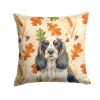 Parti Cocker Spaniel Heirloom Fall Throw Pillow Decorative Indoor Outdoor Accent Cushion for Couch, Bed or Patio, 18Hx18W