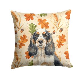 Parti Cocker Spaniel Heirloom Fall Throw Pillow Decorative Indoor Outdoor Accent Cushion for Couch, Bed or Patio, 18Hx18W