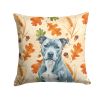 Blue American Staffordshire Terrier Heirloom Fall Throw Pillow Decorative Indoor Outdoor Accent Cushion for Couch, Bed or Patio, 18Hx18W