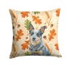 Blue Heeler Australian Cattle Dog Heirloom Fall Throw Pillow Decorative Indoor Outdoor Accent Cushion for Couch, Bed or Patio, 18Hx18W