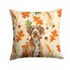 Wirehaired Pointing Griffon Heirloom Fall Throw Pillow Decorative Indoor Outdoor Accent Cushion for Couch, Bed or Patio, 14Hx14W