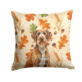 Wirehaired Pointing Griffon Heirloom Fall Throw Pillow Decorative Indoor Outdoor Accent Cushion for Couch, Bed or Patio, 14Hx14W