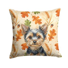 Black and Tan Yorkshire Terrier Heirloom Fall Throw Pillow Decorative Indoor Outdoor Accent Cushion for Couch, Bed or Patio, 14Hx14W