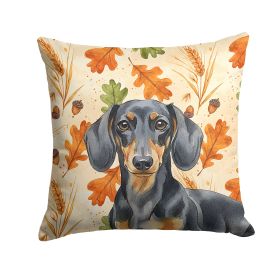 Black and Tan Dachshund Heirloom Fall Throw Pillow Decorative Indoor Outdoor Accent Cushion for Couch, Bed or Patio, 18Hx18W