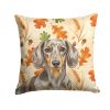 Dapple Dachshund Heirloom Fall Throw Pillow Decorative Indoor Outdoor Accent Cushion for Couch, Bed or Patio, 18Hx18W