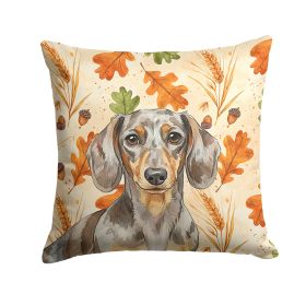 Dapple Dachshund Heirloom Fall Throw Pillow Decorative Indoor Outdoor Accent Cushion for Couch, Bed or Patio, 18Hx18W