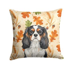Tricolor Cavalier Spaniel Heirloom Fall Throw Pillow Decorative Indoor Outdoor Accent Cushion for Couch, Bed or Patio, 18Hx18W