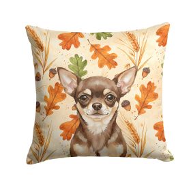 Chocolate Chihuahua Heirloom Fall Throw Pillow Decorative Indoor Outdoor Accent Cushion for Couch, Bed or Patio, 18Hx18W